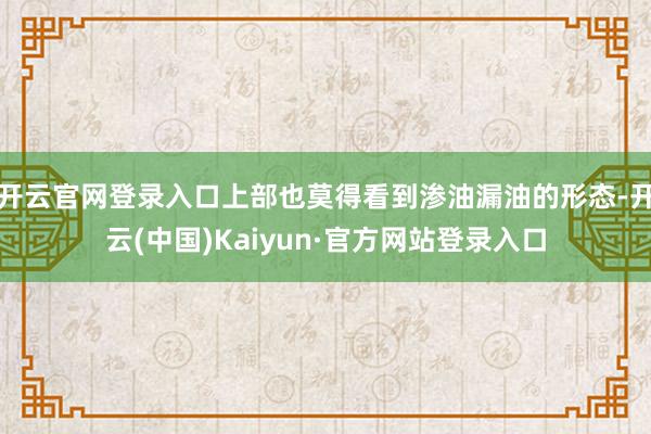 开云官网登录入口上部也莫得看到渗油漏油的形态-开云(中国)Kaiyun·官方网站登录入口