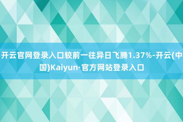 开云官网登录入口较前一往异日飞腾1.37%-开云(中国)Kaiyun·官方网站登录入口